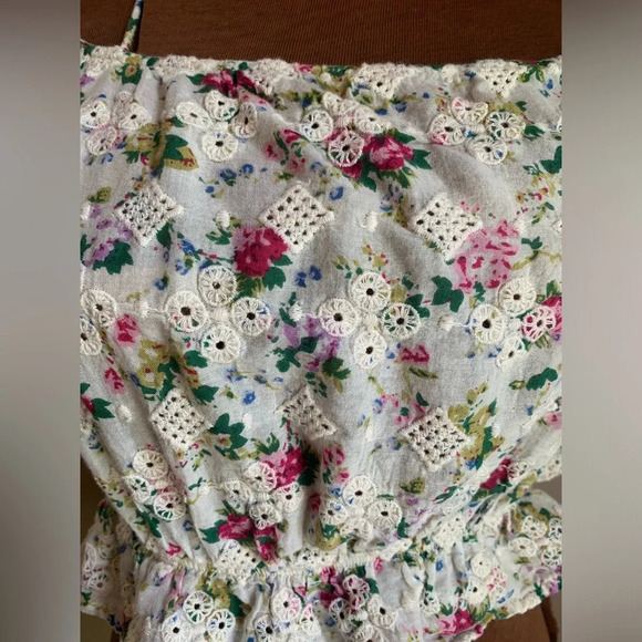 Top shop off shoulder top, floral eyelet cropped blouse - Picture 2 of 10